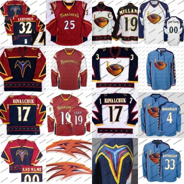 Personalizado homens mulheres jovens Atlanta''Thrashers''15 Dany Heatley 17 Ilya Kovalchuk 39 Tobias Enstrom 16 Marian Hossa Hóquei Jerseys