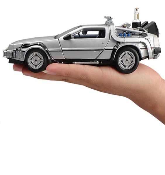 124 Mini modello in lega pressofuso auto DMC12 Ritorno al futuro tirare indietro inerzia in metallo pressofuso collezione di auto regali giocattoli per ragazzi 229901131