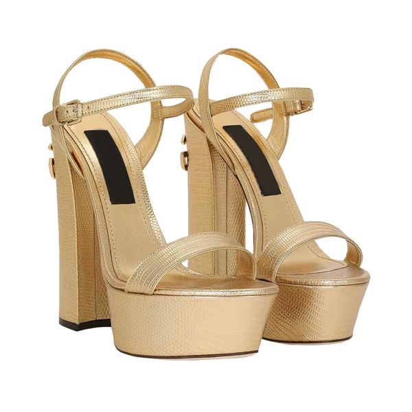 Metalik duygu ayak bileği kayış platform sandaletler 3 d baskı topuklu yüksek topuklu bloklu topuk sandal kadın lüks tasarımcı ayakkabıları deri dış taban akşam parti ayakkabıları