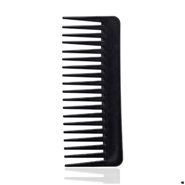Spazzole per capelli Denti Pettine per parrucchiere 19 Nero Plastica ABS di alta qualità Resistente al calore Dente largo districante Consegna a goccia Capelli P Dhfhb
