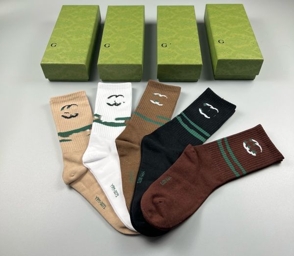 Designer Socks Ladies su caviglia calze traspirabili in cotone a strisce colorate lettere decorative hosiery yoga che gestisce fitness allenamento m o l calzini non slip