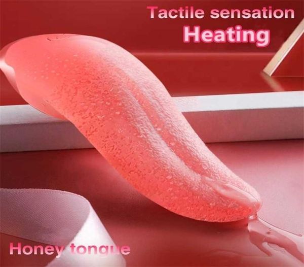 Massaggiatore giocattolo del sesso Nuovo design Leccare la lingua Riscaldamento G Spot Massaggiatore Vibratore clitorideo Giocattoli clitoride per donne Masturbatore Negozio Adulti6338673