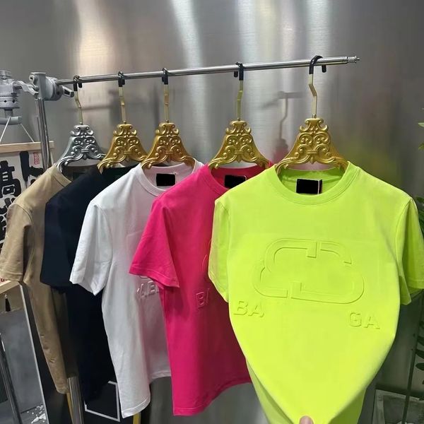 Versão avançada Camiseta feminina França roupas da moda duas letras C Impressão gráfica casal moda algodão em torno do pescoço manga curta tops camisetas tamanho asiático M--5XL