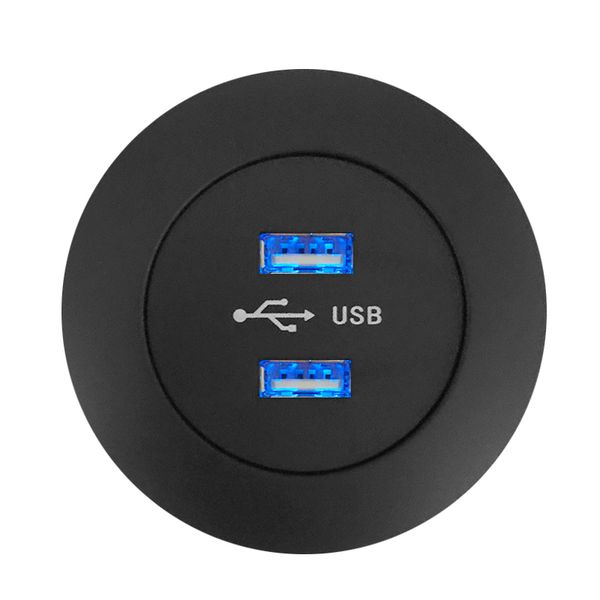 Acessórios para móveis Sofá reclinável Mesa lateral Mesa de cabeceira Mesa de estudo 5V2A 10W embutido redondo preto Portas USB duplas Tomada de carga Carregador de almofada de telefone inteligente