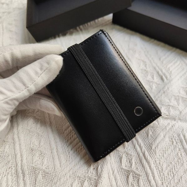 Homem carteira de crédito designer de moda titular do cartão marca de luxo bolsa de couro cordão fecho fino portfólio vem com box315m