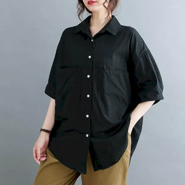 Женские блузки, рубашки для женщин, винтажные однотонные кардиганы с коротким рукавом, повседневные однобортные цельные блузки в корейском стиле, топы