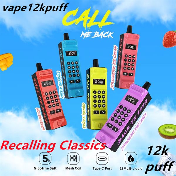 2024 New Back TO1973 12000puffs e-sigarette Custodia ricaricabile 650mahlmesh coil 12kpuffs vapesPenna per sigaretta elettronica con memoria classica con 12 gusti unici vaper