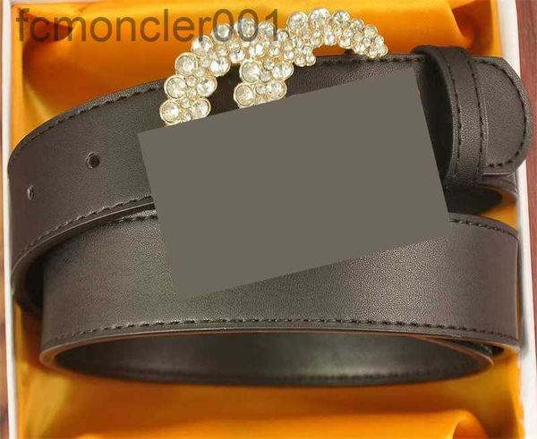 Cintura di design con strass Cintura da donna in pelle di lusso da uomo Placcata nera Oro Argento Ceinture Cintura in vita casual Lettera di cristallo di moda per donna 26M4