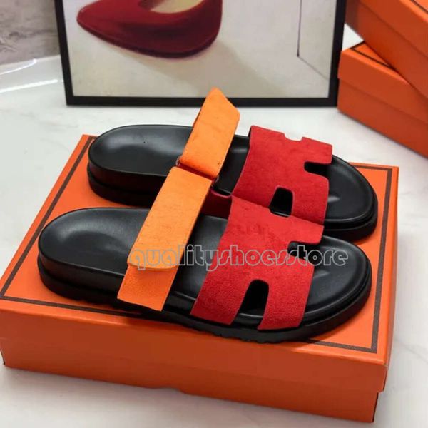 com caixa sandálias de designer chinelos chypre mulheres bezerro couro azul lona fúcsia laranja preto camurça apartamentos slides verão praia mulheres sandália sapatos 953