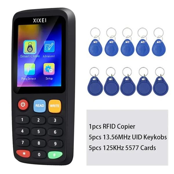 X7 RFID Akıllı Çip Okuyucu IC ID Jeton Klon Fiyüzlüğü 125KHz Rozet Yazarı 1356MHz TAG ÇOCUK NFC KEY NTAG215 Programcı 240227