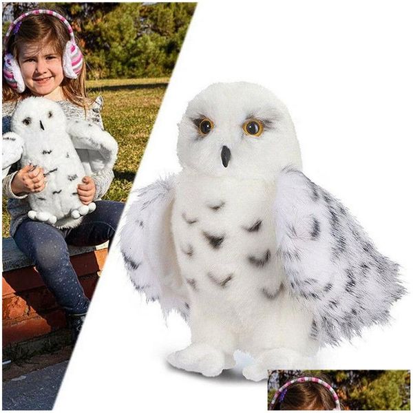 Animali di peluche ripieni Animali di peluche P 12 pollici Qualità premium Douglas Wizard Snowy White Hedwig Owl Toy Cute Animal Doll Regalo per bambini Dhpmj