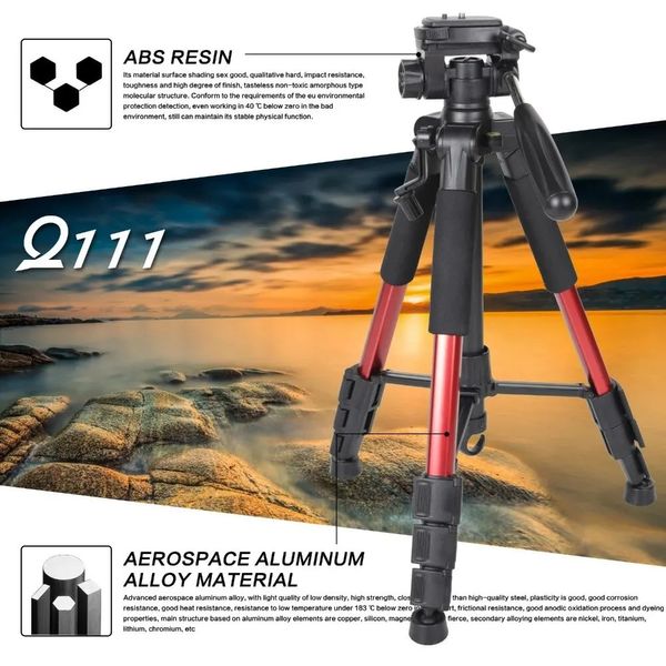 ZOMEI Q111 Professionelle Tragbare Reise Aluminium Kamera Stativ Pan Kopf für SLR DSLR Digital Kamera Drei Farbe 240306