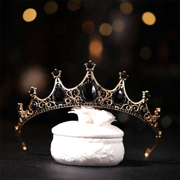 Fornitori all'ingrosso Taras Nero Marrone Scuro Tiara Corona Halloween Tiara Accessori da sposa 2420