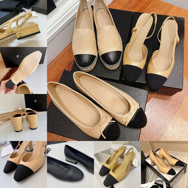 Kadınlar Düz Elbise Ayakkabı Bale Daireler Slingbacks Sandal Yüksek Topuklu Balıkçı Ayakkabı Deri Lady Kadın Parti Elbise Ayakkabı Tıknaz Deri Sıradan Ayakkabı Tembel Slaytlar Soafers