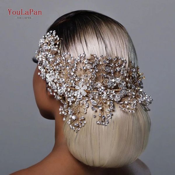 TOPQUEEN Hochzeit Stirnband Haarschmuck Luxus Braut Kopfschmuck Haarschmuck Strass Hochzeit Kopfstück Frau Tiara HP240 240301