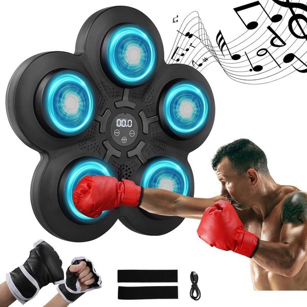 Outros artigos esportivos Música Boxe Hine Smart Wall Montado com ajuste de velocidade de 9 níveis One Punch LED Light Game Bluetooth Drop Deli Dh392