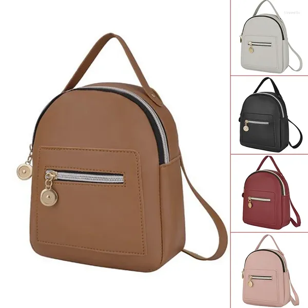 Okul çantaları Dome Kadınlar İçin Sevimli Sırt Çantası Deri Mini Gündüz Çantaları Dönüştürülebilir Omuz Çantası Çanta Cep Telefonu Messenger Crossbody