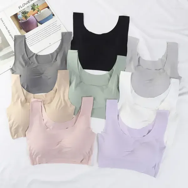 Reggiseni senza cuciture, gilet da donna, corsa sul ghiaccio, giapponese, raccolto, biancheria intima di seta di grandi dimensioni in acciaio, senza anello, reggiseno sportivo per yoga