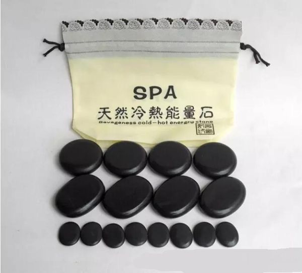 pedras de massagem massagem energia natural conjunto de pedras de massagem spa pedra de basalto 16pcs9877712