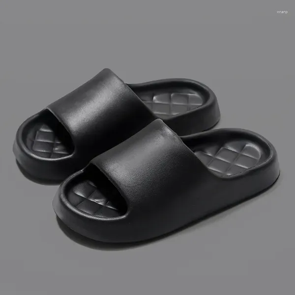 Тапочки, мужские домашние летние тапочки из ЭВА, нескользящие сандалии для душа и ванной комнаты, уличная пляжная повседневная обувь, простая мягкая подошва