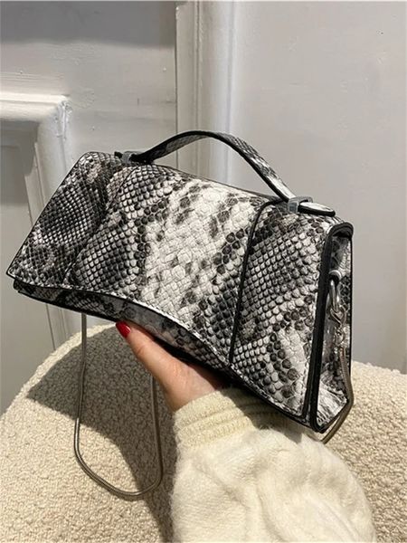 Yılan cilt çantası pu zinciri omuz crossbody cüzdan lüks tasarım kadın kum saati bagady seyahat alışverişi çanta 240223