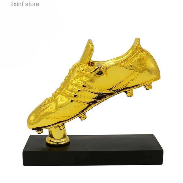 Objetos decorativos Figuras Troféu de botas de ouro suprimentos de fãs do mundo de fãs de resina eletroplatada Comemorativa de fitness shooter Trophy T240