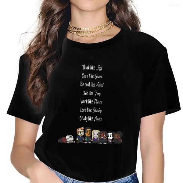 Camiseta feminina para ser como programa de TV de filme comunitário Camisa feminina de fibra alternativa com gola redonda de poliéster