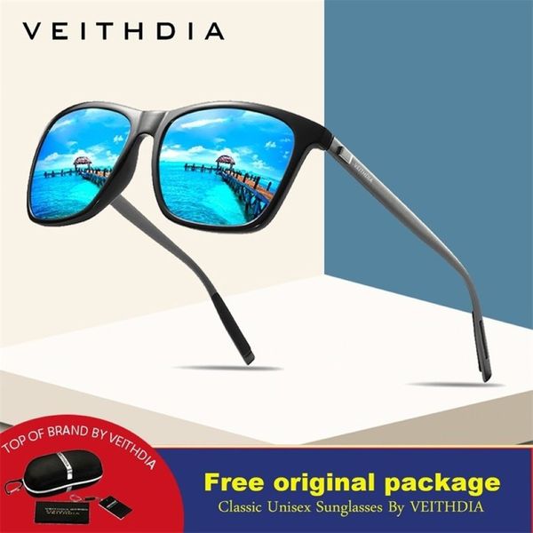 Veithdia marca unissex retro alumínio tr90 óculos de sol lente polarizada vintage acessórios óculos de sol para mulheres masculinas 2 220302228i