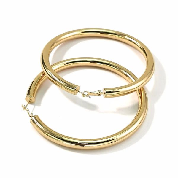 Медные серьги-кольца диаметром 90 мм, уникальные круглые металлические массивные большие серьги для женщин, ювелирные изделия UKEN 240301