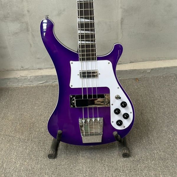 Электрическая бас-гитара Purple Rik 4003 — цельный корпус, размер 4/4, гриф из палисандра