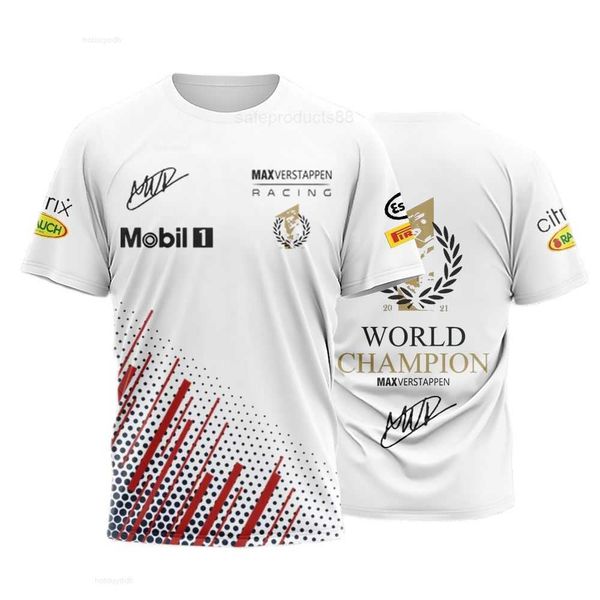 Мужские футболки fw23 2024 Лето Новая футболка чемпиона мира F1 Drivers 2024 Car Fans Max Дышащие футболки Formula 1 красного цвета Bull Racing Team