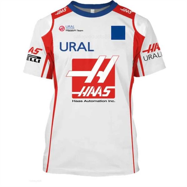 Camisetas masculinas 2024 verão novos esportes radicais em torno do pescoço camiseta terno de corrida harajuku moda de rua f1 fórmula um terno de corrida de tamanho grande