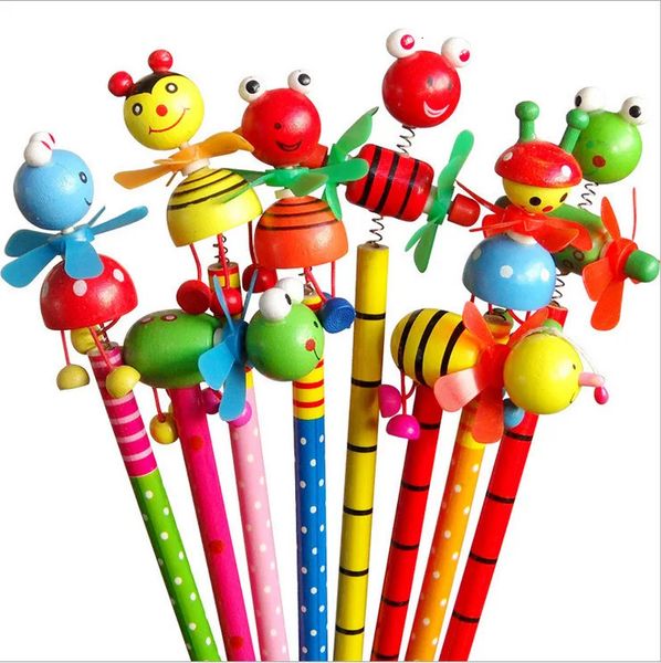 24 pezzi disegni di bambole animali mulino a vento matite di legno non tossiche senza piombo per studenti delle scuole che scrivono premi / HB / per disegnare 240304