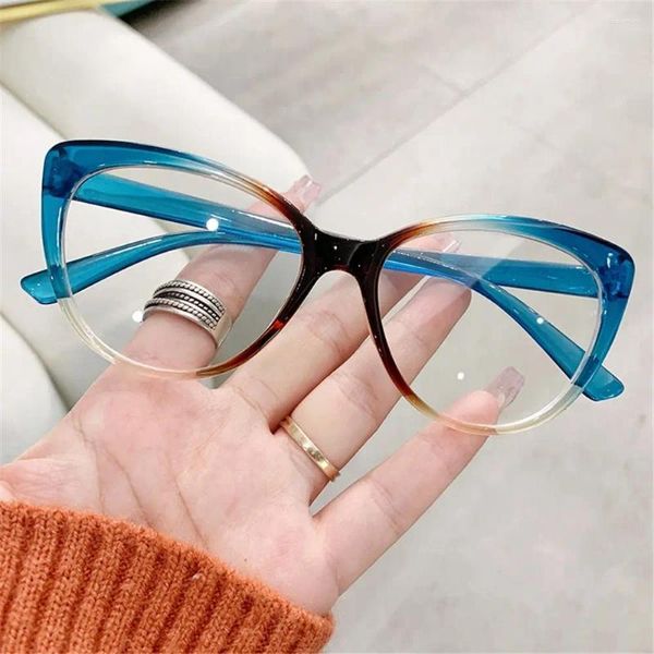 Sonnenbrille im INS-Stil, blaues Licht blockierende Brille, modischer Filter, UV-Schutz, einfarbig, Computerbrille für Damen und Herren