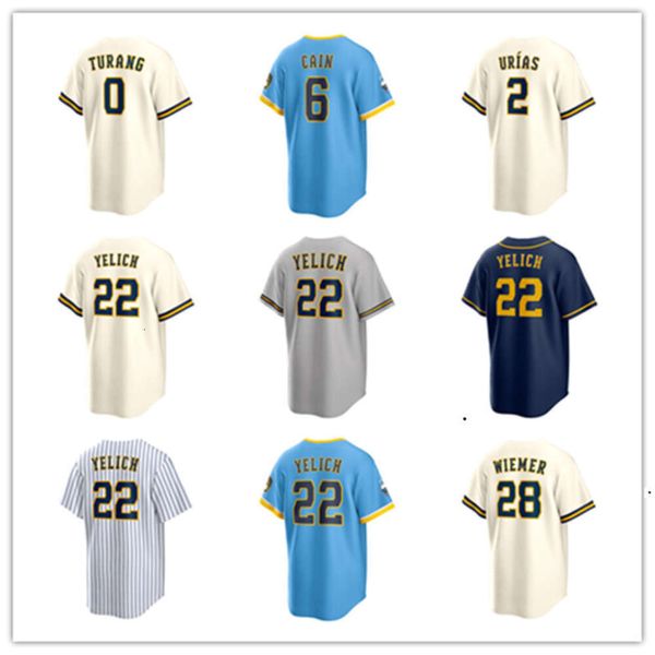 Benutzerdefinierte Jersey Milwaukee Männer Jugend Brewers 11 Rowdy Tellez 45 Luke Voit 38 Devin Williams 46 Bryse Wilson 33 Jesse Winker 53 Brandon Woodruff Baseball-Trikots