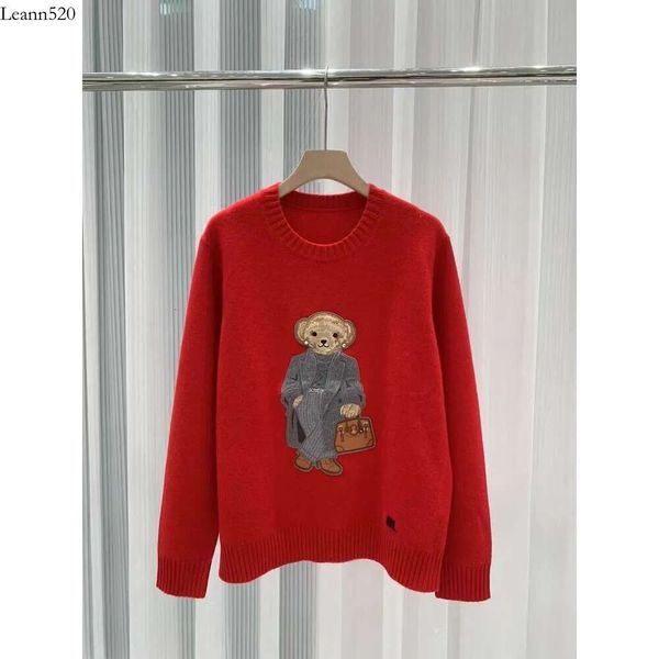 Designer Donna Inverno Polo S Orso Maglione Cartoon Pullover Moda casual Maglia con cappuccio 2024 Nuove maniche lunghe Ricamate Girocollo Camicie G1A1