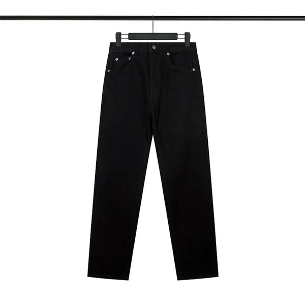 Jeans maschile hip hop retrò sciolto pantaloni jean neri ricamati topstoney uomo coppia pantaloni casual in alto in vita 261#