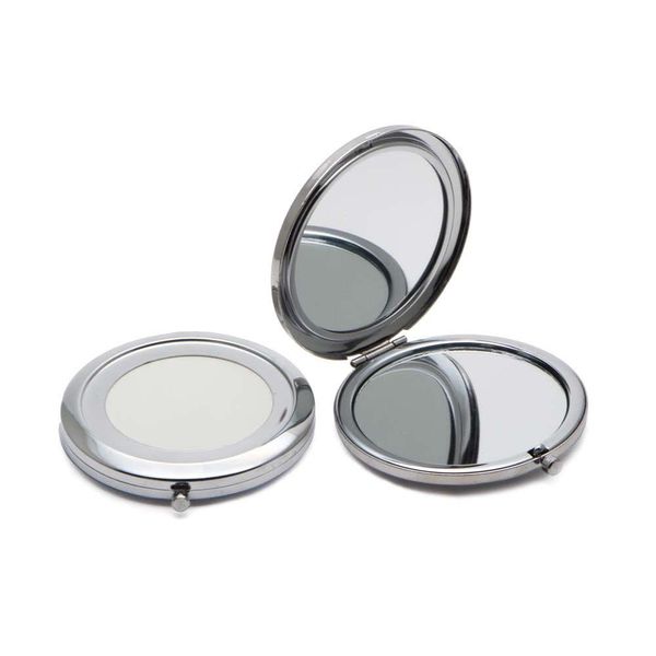 Espelhos compactos espelho compacto diy portátil metal cosmético 2x ampliação prata cor 18410-1 gota entrega saúde beleza maquiagem maquiagem dhmup