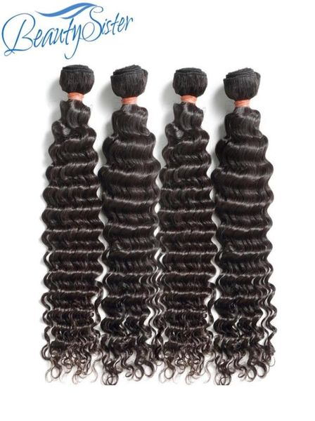 10a brasilianisches reines Haar, tiefe Welle, 4 Stück, 400 g, Menge, unverarbeitetes Remy-Echthaar, Bündel, Webart, perruques de cheveux humains, natura5815440