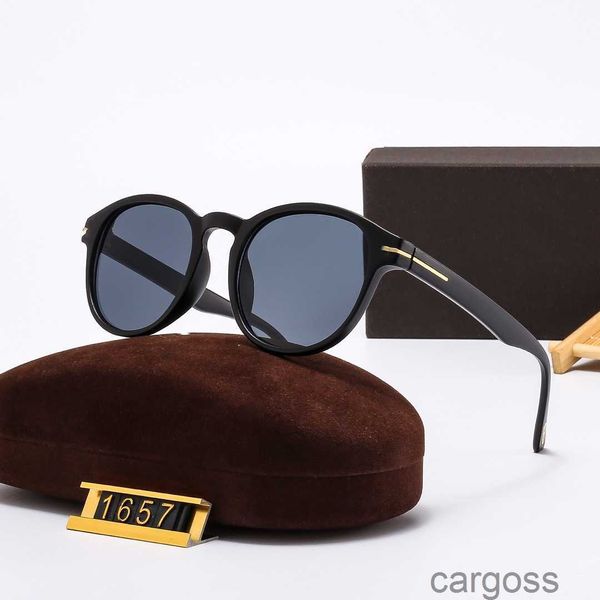 Occhiali da sole rotondi classici Tom Brand Ford Designer Uv400 Eyewear Montatura in metallo nero Occhiali da sole Uomo Donna Specchio Polaroid Lente con scatola EFX5 Z6EE 2LHD QATF QATF