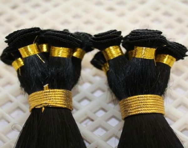 Trama di capelli legati a mano di colore naturale 100 grammi pezzi 3 pezzi set di capelli umani vergini intrecciati alla consegna1436616