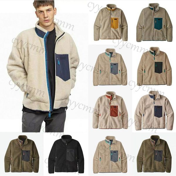 Cordeiro Cashmere Mens Jaqueta Grosso Colete Quente Designer Clássico Manga Longa Retro Mulheres Casual Colete Casaco Antumn Inverno Bege Modelos S-2XL