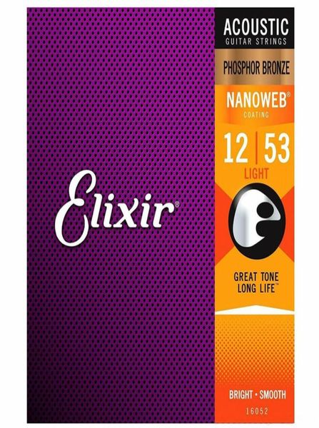 Corde per chitarra acustica Nanoweb Elixir 16052 3 pezzi Light 1253 bronzo fosforoso1919805