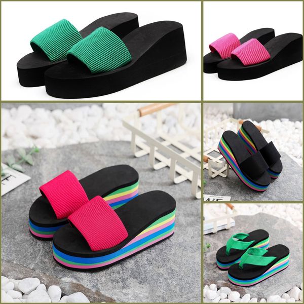 Novo estilo gai sandálias femininas de alta qualidade slides cristal bezerro couro sapatos casuais plataforma acolchoada verão praia chinelo baixo preço