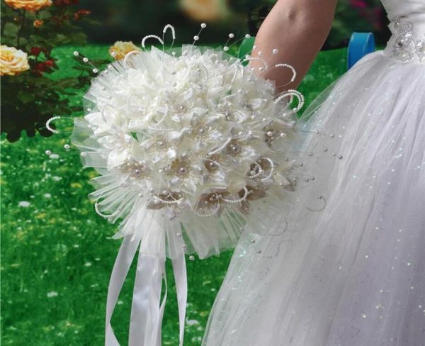 2018 I più nuovi bouquet da sposa con fiori fatti a mano rintocchi di cristallo strass rosa forniture di nozze sposa con spilla Bouq3020040