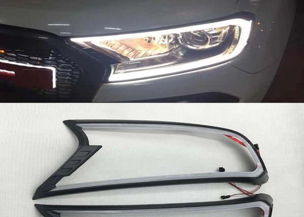 1 conjunto de luz diurna led drl para ford rangereverest 2015 2016 2017 2018 2019 luz sobrancelha carro luz farol cover2897480