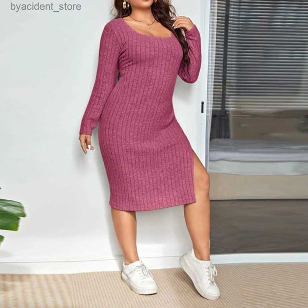 Urban Sexy Kleider Plus Size Hüftkleid für Frauen Kleidung 2023 Herbst Winter Große Größe Sexy Bodycon Langer Rock Weibliche Kleidung Vestidos Minikleid L240309