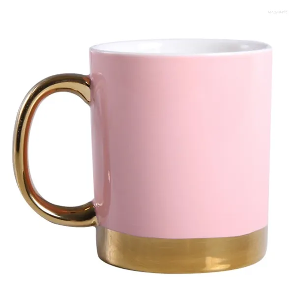 Canecas Caneca Cerâmica Copo Norte Europa Simples Amantes de Café com Alça Ouro