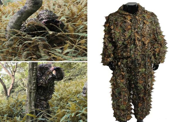 2020 Camo Suits Caccia Ghillie Suits Woodland Abbigliamento mimetico Esercito Sniper Abbigliamento Costume da esterno per adulti5759295