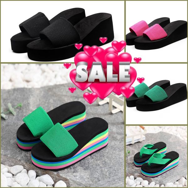 Novo estilo gai 2024 sandálias femininas slides de cristal sapatos casuais plataforma verão praia chinelo baixo preço